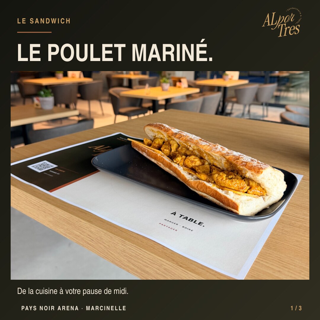 Le sandwich au poulet mariné servi chez Al Por Tres